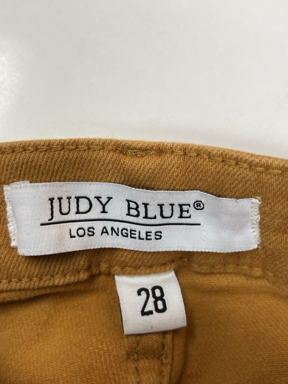 Judy Blue High Rise Cropped Jeans Size 28 Gold Yellow Button Fly - Picture 4 of 8